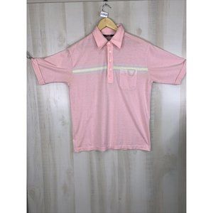 Vintage Knights Bridge For Men Large Pink Striped Polo Shirt Large